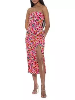 Платье-футляр миди без бретелек ellie Alexia Admor Pink floral
