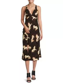 Платье-футляр миди Irvetta с рюшами Rhode, цвет Shetland Pony