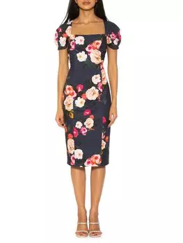 Платье-футляр миди из крепа с аквалангом isla Alexia Admor Navy