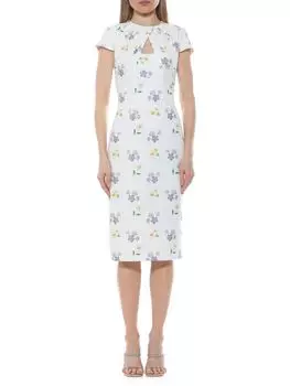 Платье-футляр миди Janine Keyhole Alexia Admor, цвет Ivory Floral