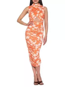 Платье-футляр миди Khloe со сборками Alexia Admor, цвет Neutral Floral