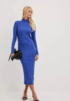 Платье-футляр MIDI MIT LOCK-DETAIL NA-KD, синий