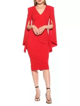 Платье-футляр миди Ocean с V-образным вырезом Alexia Admor, красный