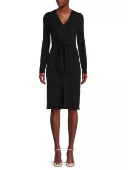 Платье-футляр миди с завязками Ellen Tracy, черный