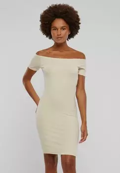 Платье-футляр OFF SHOULDER Urban Classics, цвет whitesand