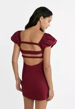 Платье-футляр OPEN BACK Stradivarius, Бордо
