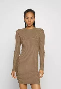 Платье-футляр PCCRISTA O NECK DRESS Pieces, ископаемое