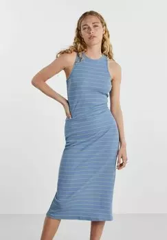 Платье-футляр Pieces, синий