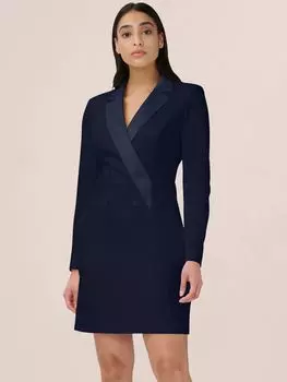 Платье-футляр под смокинг из крепа Adrianna Papell, Midnight