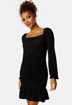 Платье-футляр PUFF SLEEVE FRILL DRESS Bubbleroom, черный