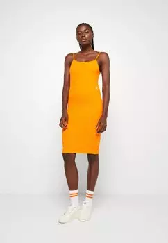 Платье-футляр ярко-оранжевого цвета Calvin Klein Jeans