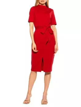 Платье-футляр reston с поясом и разрезом спереди Alexia Admor Red