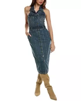 Платье-футляр Retrofte Logan из денима, синий