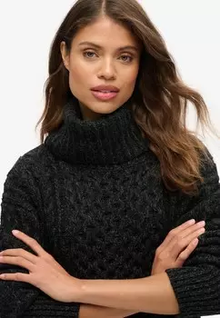 Платье-футляр ROLL NECK CABLE Superdry, черный