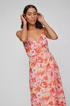 Платье-Футляр с цветочным принтом Vila, красный