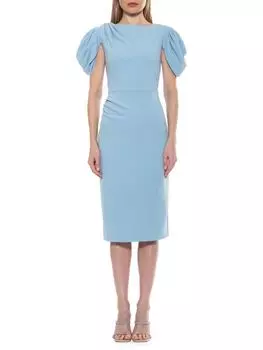 Платье-футляр с драпировкой на плечах Alexia Admor Halogen blue