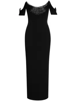 Платье-футляр с драпировкой Oscar de la Renta, черный