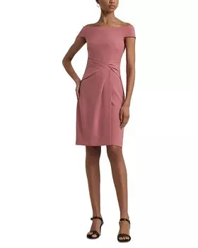 Платье-футляр с короткими рукавами Lauren Ralph Lauren, розовый