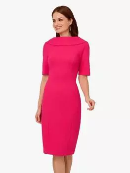 Платье-футляр с круглым вырезом Adrianna Papell, цвет Light Red