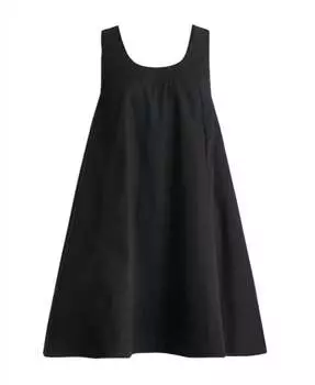 Платье-футляр с круглым вырезом из хлопкового поплина черного цвета J.Crew