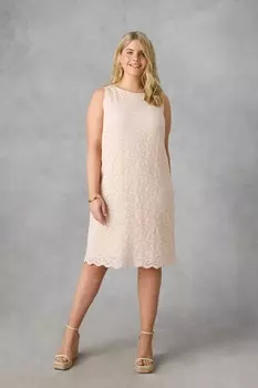 Платье футляр с кружевом Curve Live Unlimited, розовый