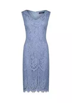 Платье-Футляр с кружевом Vera Mont, синий