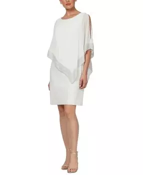 Платье-футляр с накидкой и металлической отделкой SL Fashions, мульти