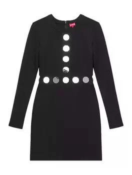 Платье-футляр с пайетками Asher Staud, черный