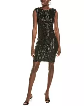 Платье-футляр с пайетками Vince Camuto, черный