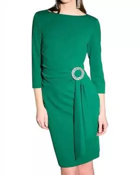Платье-футляр с пряжкой в цвете True Emerald Joseph Ribkoff