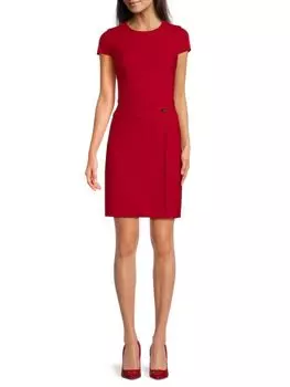 Платье-футляр с разрезом спереди Dkny, алый