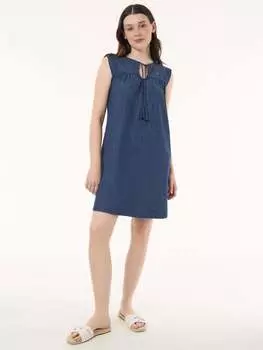 Платье-футляр с рукавами-крылышками больших размеров, мягкий деним Jones New York, цвет dark wash