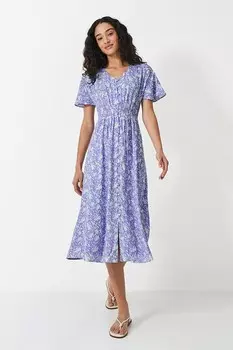 Платье футляр с рукавами крылышками Crew Clothing Company, синий