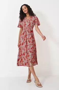 Платье футляр с рукавами крылышками Crew Clothing Company, коричневый