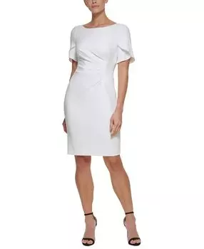 Платье-футляр с рюшами DKNY, мульти
