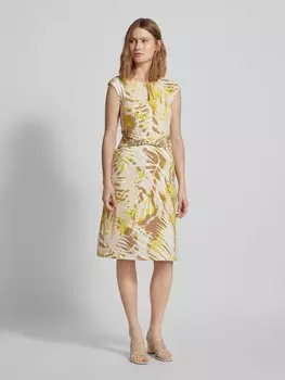Платье-футляр с узором по всей поверхности comma, желтый