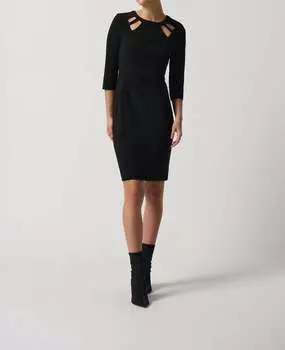 Платье-футляр с вырезом-замочной скважиной черного цвета Joseph Ribkoff