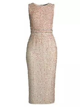 Платье-футляр с вышивкой пайетками Mac Duggal