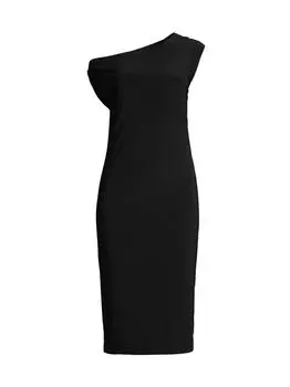 Платье-футляр с заниженными плечами Norma Kamali, черный