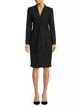 Платье-футляр с завязками и завязками Donna Karan, цвет Black Stripe