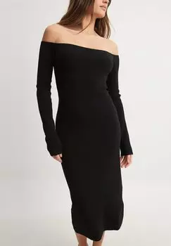 Платье-футляр SCHULTERFREIES -MIDI NA-KD, черный