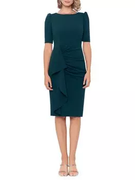 Платье-футляр со сборками Xscape, цвет Dark Pine