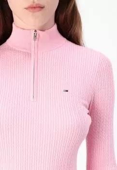 Платье-футляр SWEATER CABLE DRESS Tommy Jeans, розовый