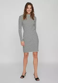 Платье-футляр VILA MIT LANGEN RMELN GESTREIFTES, черный