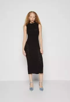 Платье-футляр VISIA HIGH NECK MIDI DRESS VILA, цвет black