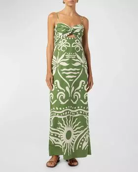 Платье-футляр в форме сердца Apia из органического хлопка Cala de la Cruz, цвет Green