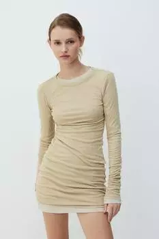 Платье-Футляр в рубчик H&M, бежевый
