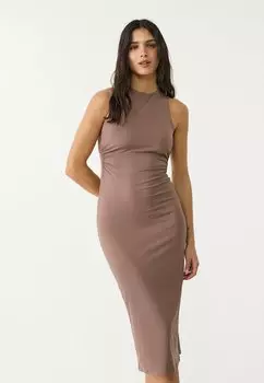 Платье-футляр WITH CROSSOVER BACK - Jersey dress Stradivarius, цвет Mottled Light Brown