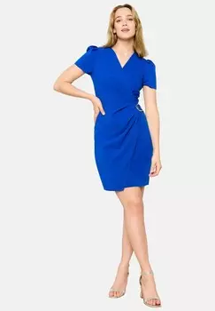 Платье-футляр WRAP WITH CAP SLEEVES LolaLiza, синий