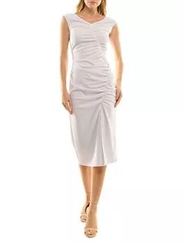Платье-футляр Wren со сборками Nicole Miller, белый